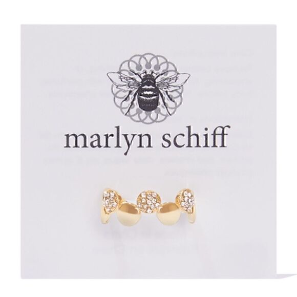 Marlyn Schiff Disc Pave Adjustable Ring - Gold tone - Picture 1 of 3